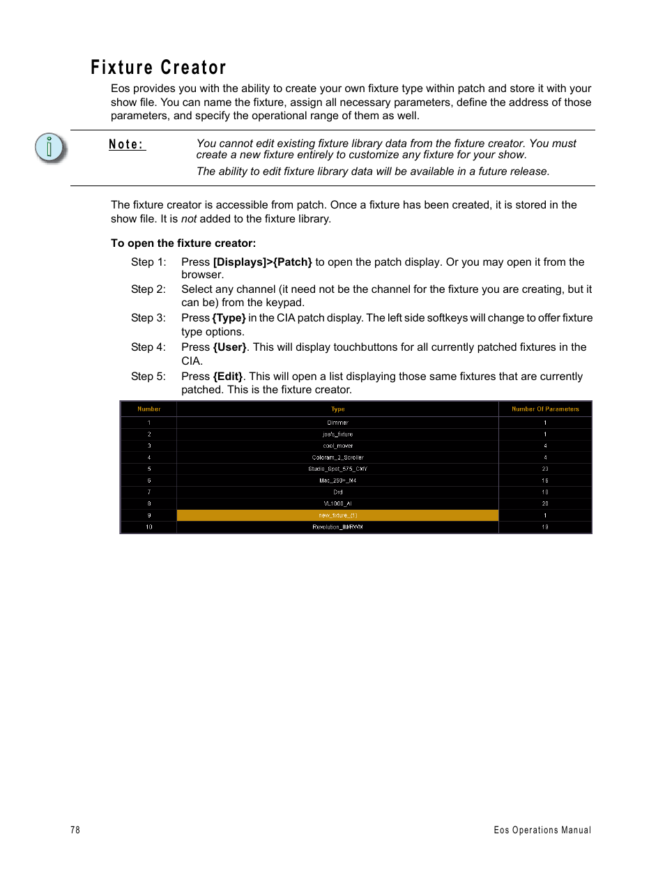 Fixture creator | ETC Eos v1.3 User Manual | Page 92 / 356