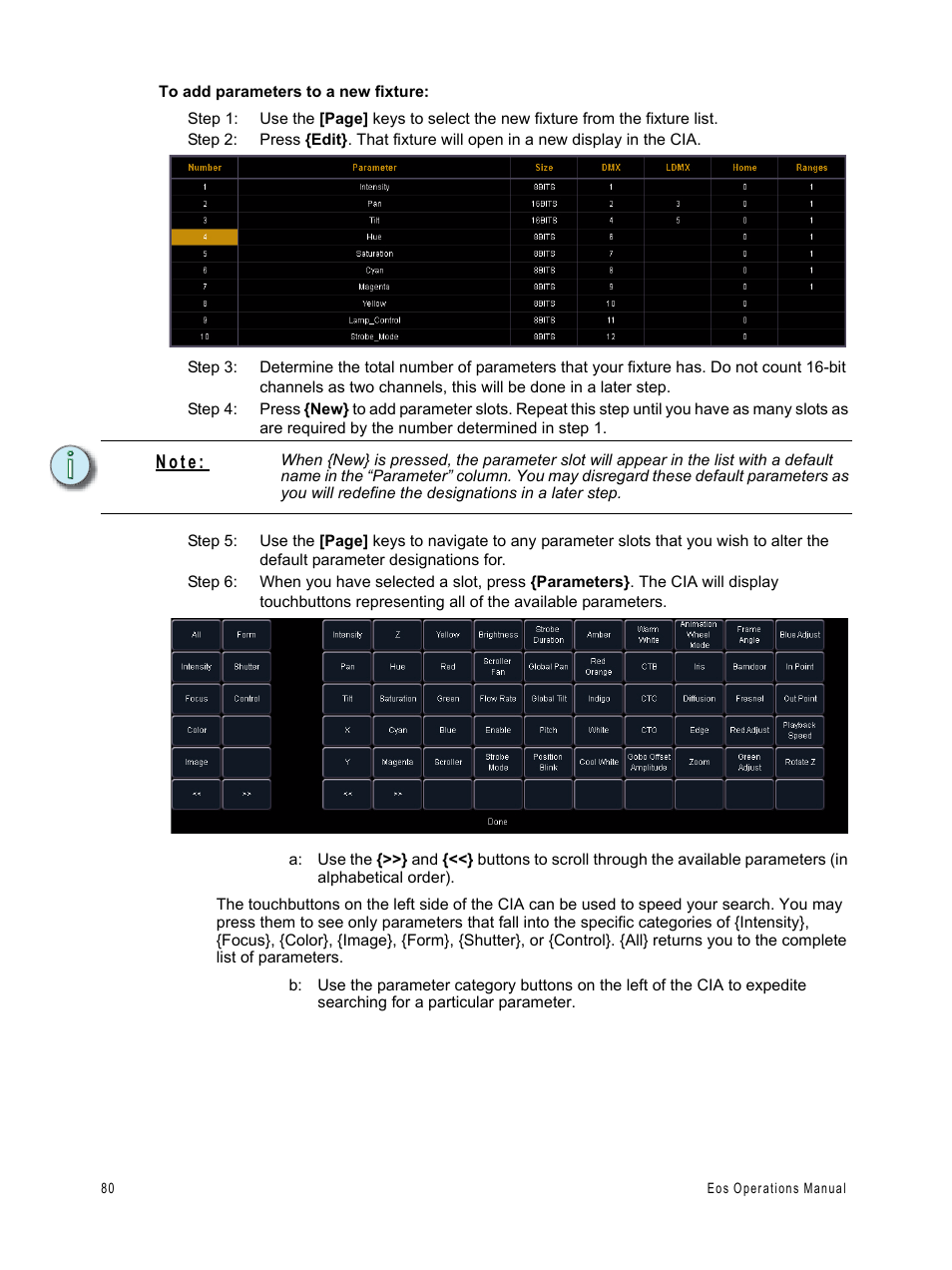 N o t e | ETC Eos v1.3 User Manual | Page 94 / 356