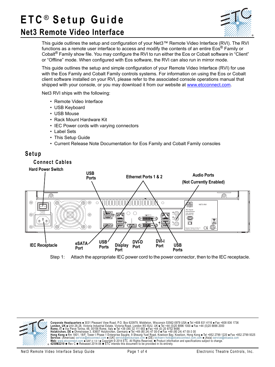 ETC Net3 Remote Video Interface (RVI) Setup Guide User Manual | 4 pages