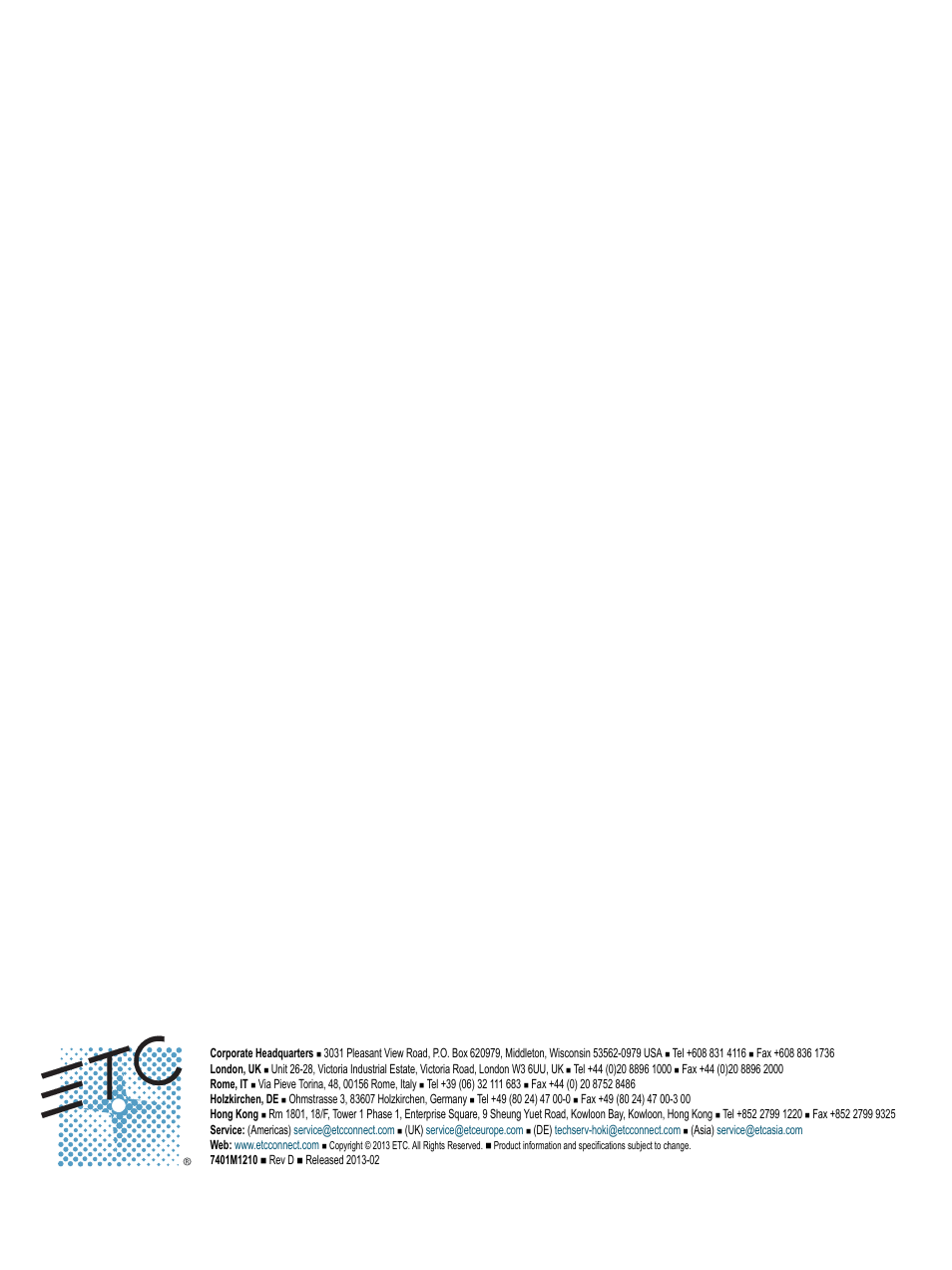 ETC Selador Series CE User Manual | Page 24 / 24