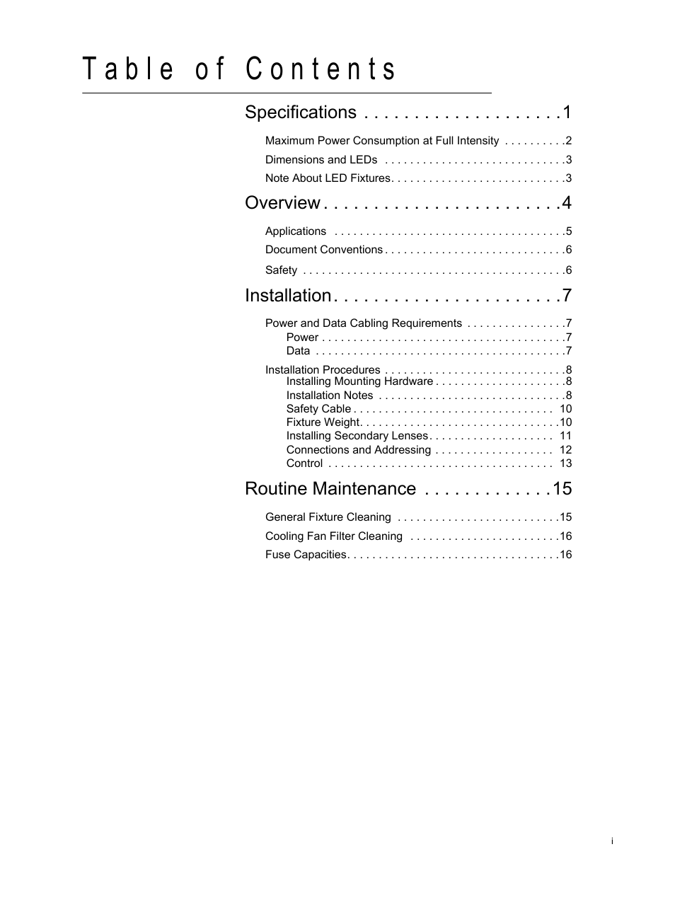 Specifications, Overview, Installation | Routine maintenance | ETC Selador Series CE User Manual | Page 5 / 24