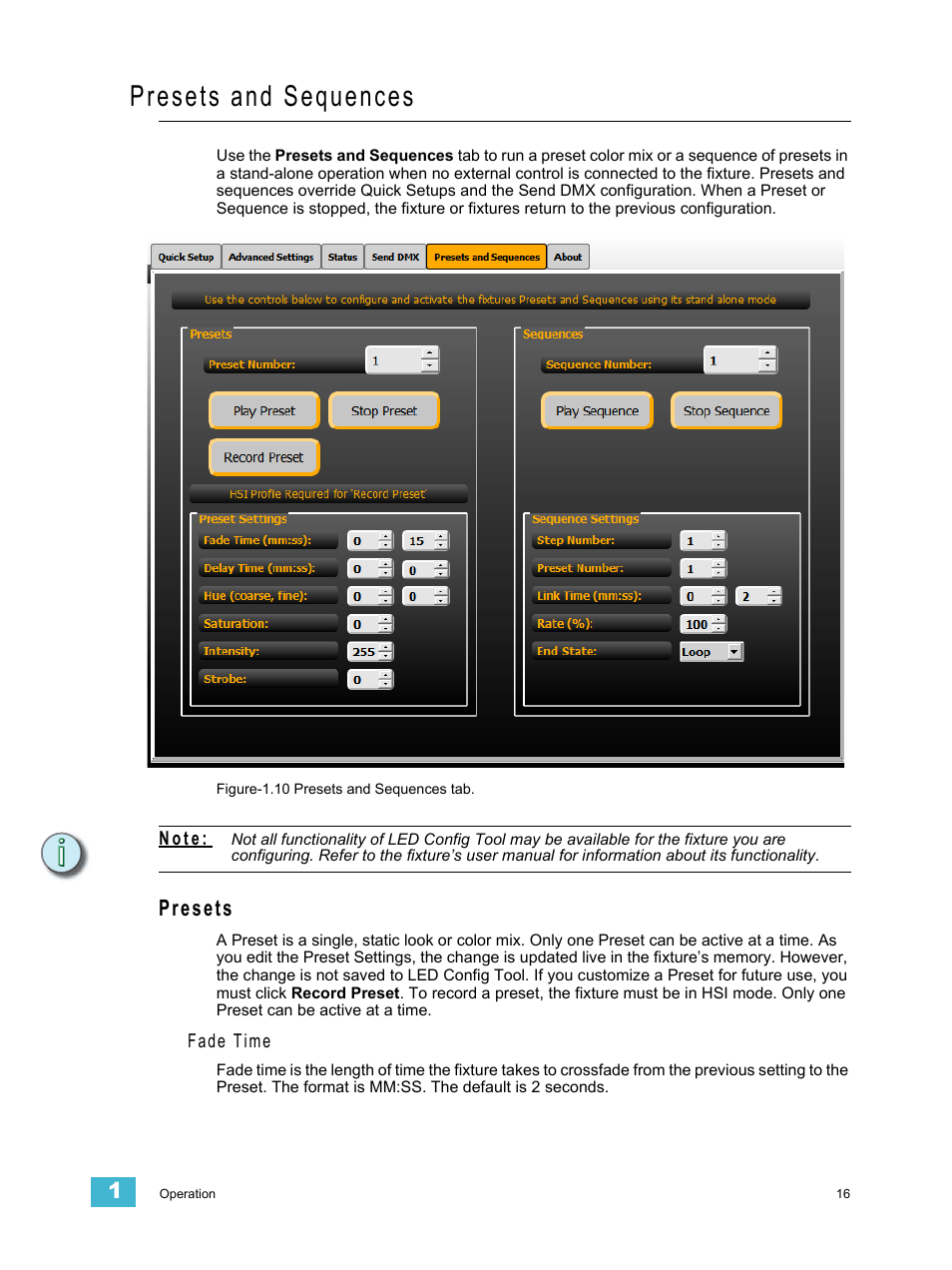 Presets and sequences, Presets | ETC LED Configuration Software Programming Guide User Manual | Page 19 / 24