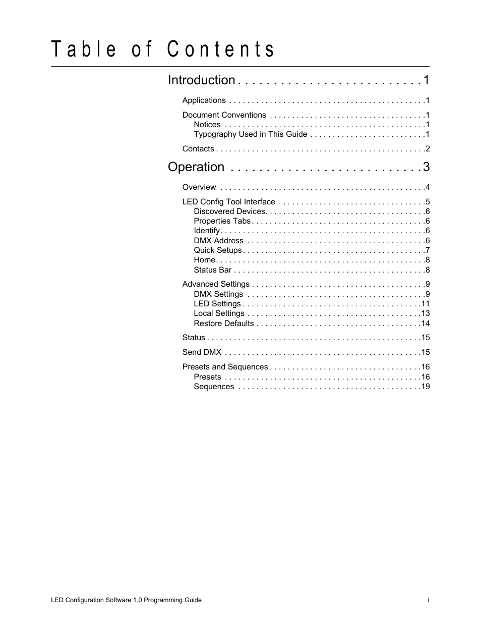 Introduction, Operation | ETC LED Configuration Software Programming Guide User Manual | Page 3 / 24