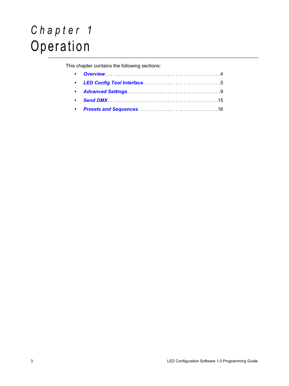 Operation | ETC LED Configuration Software Programming Guide User Manual | Page 6 / 24