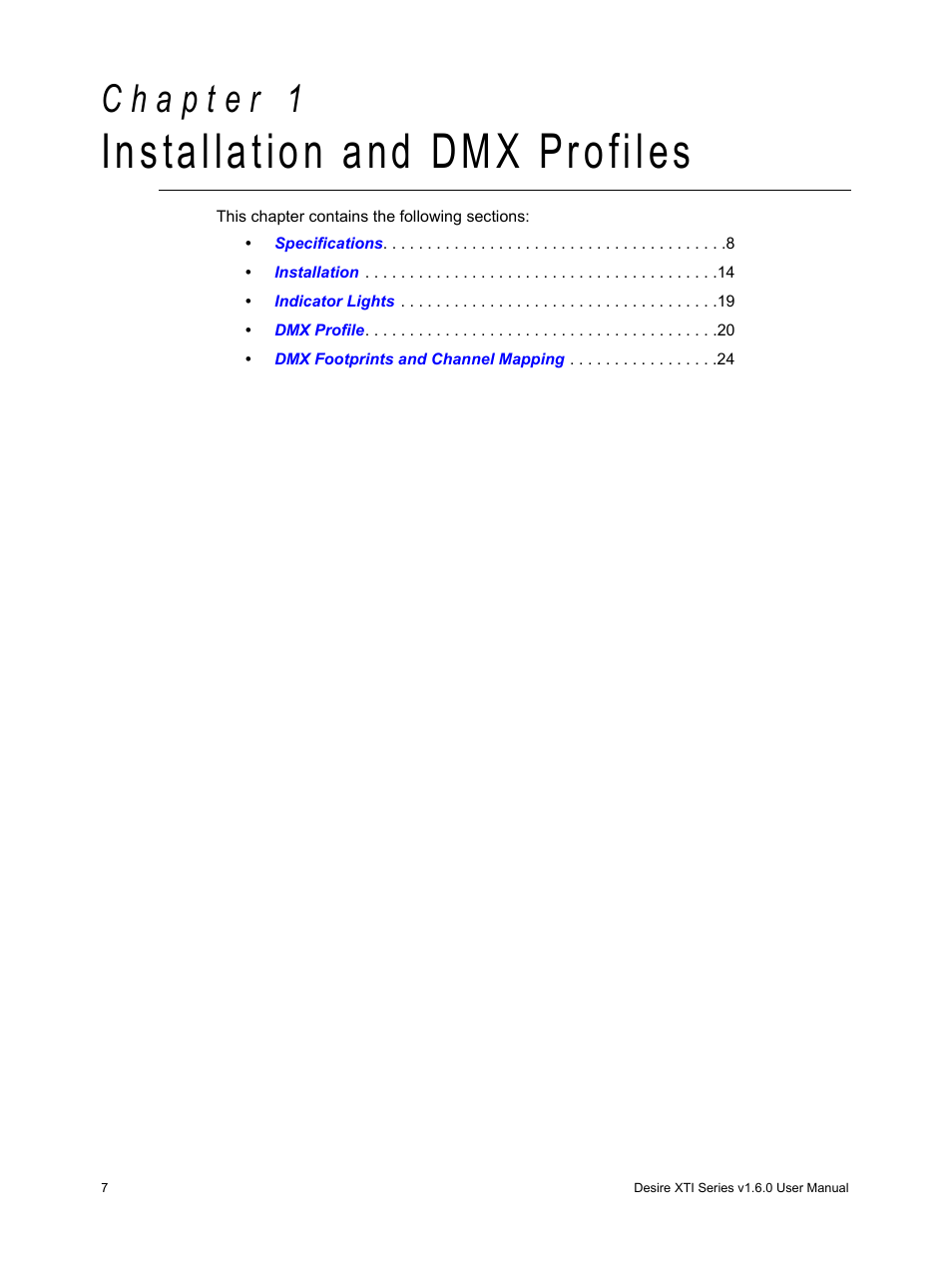 Installation and dmx profiles, C h a p t e r 1 | ETC Desire Series XTI v1.6.0 User Manual | Page 12 / 48