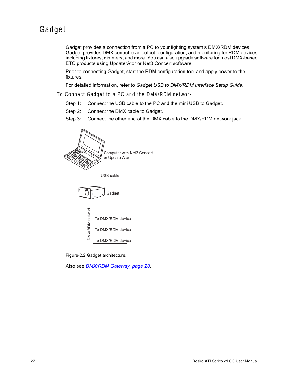 Gadget | ETC Desire Series XTI v1.6.0 User Manual | Page 32 / 48