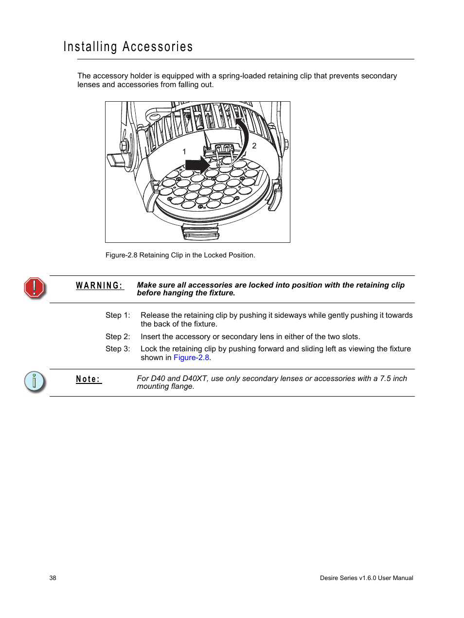 Installing accessories | ETC Desire Series v1.6.0 User Manual User Manual | Page 44 / 100