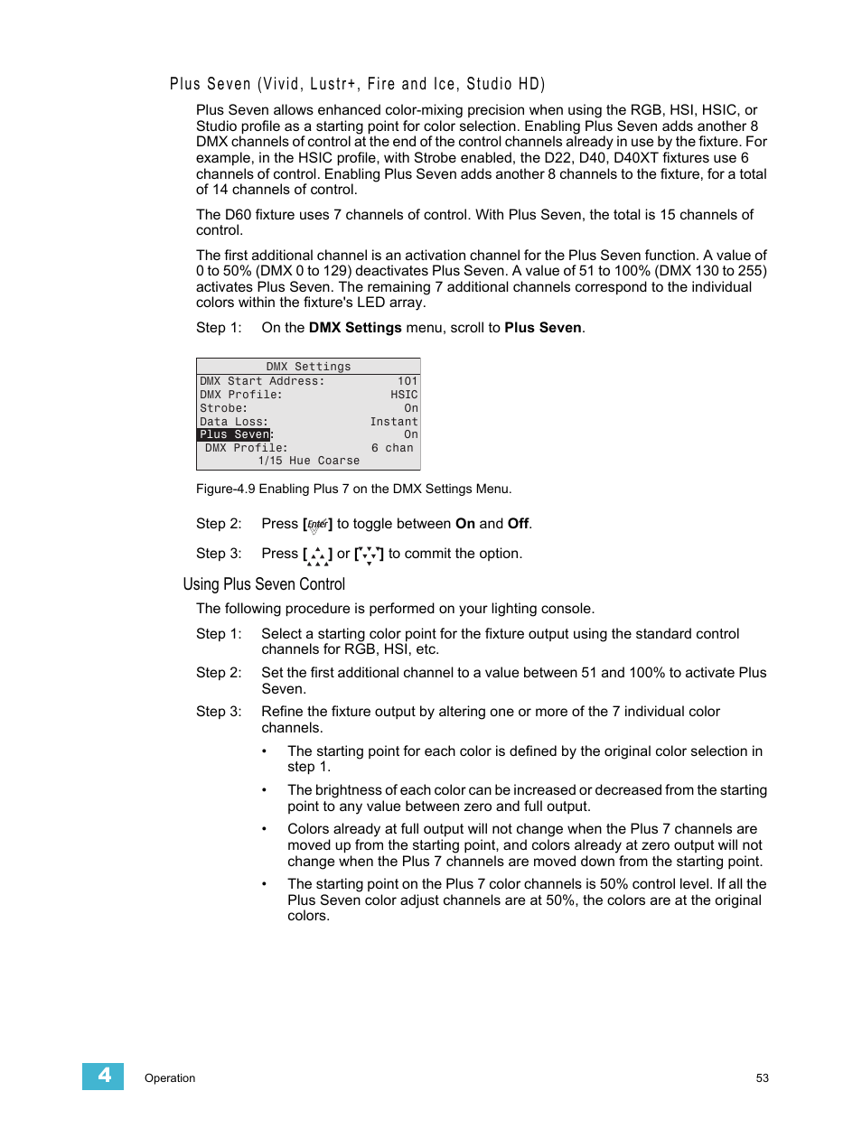 Using plus seven control | ETC Desire Series v1.6.0 User Manual User Manual | Page 59 / 100