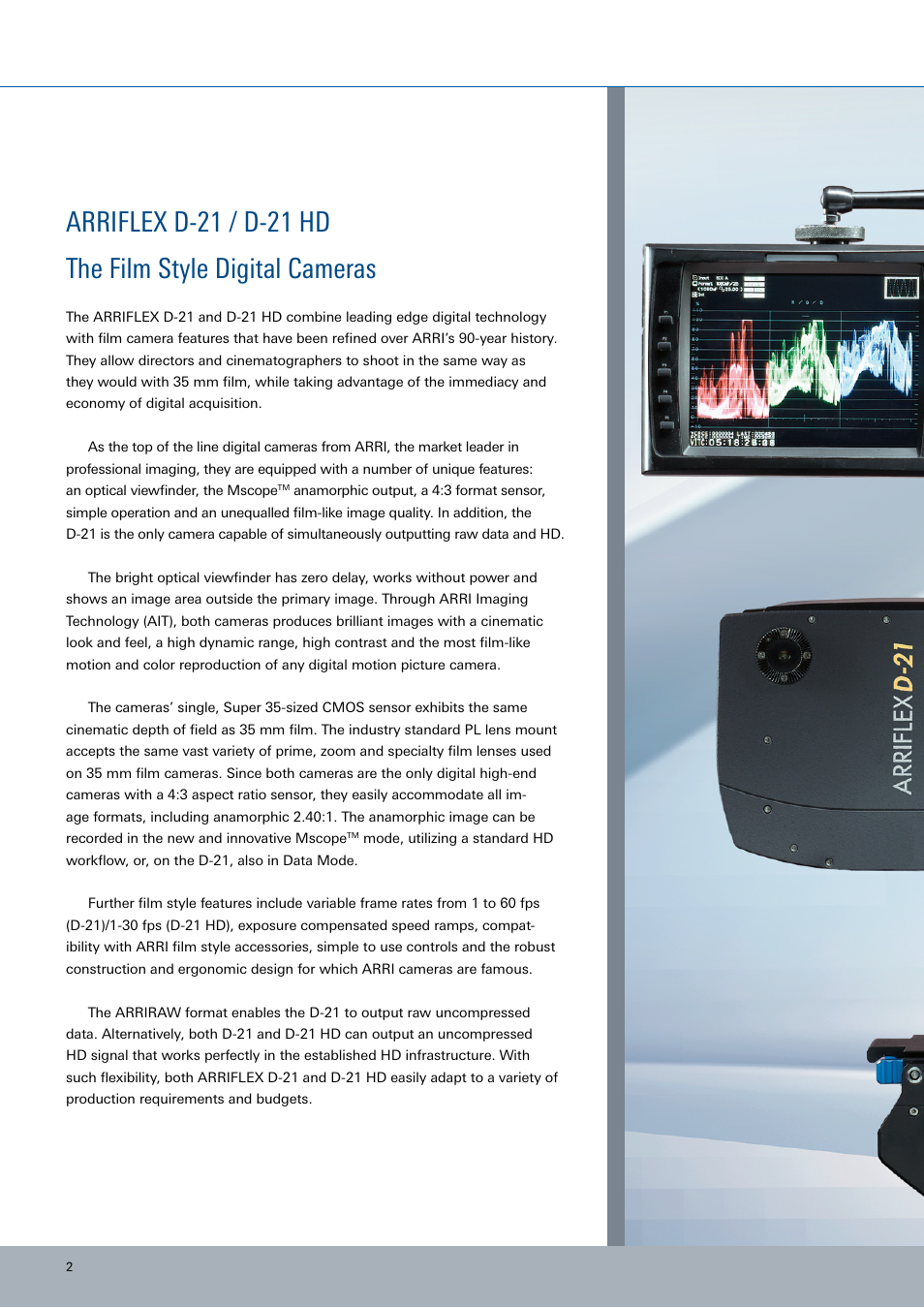 ARRI ARRIFLEX D-21 User Manual | Page 2 / 24