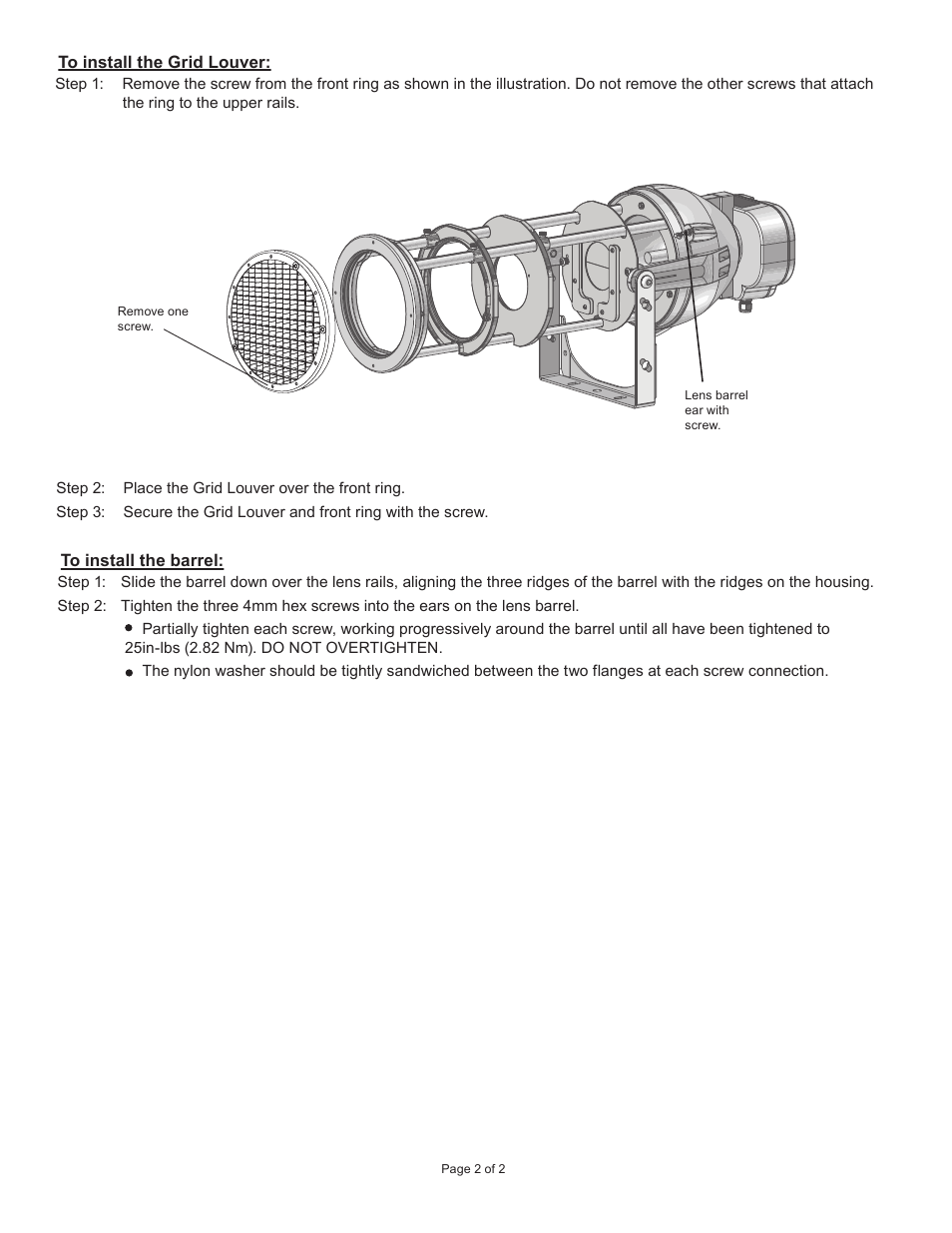 ETC Source Four XT HID Zoom Grid Louver User Manual | Page 2 / 2