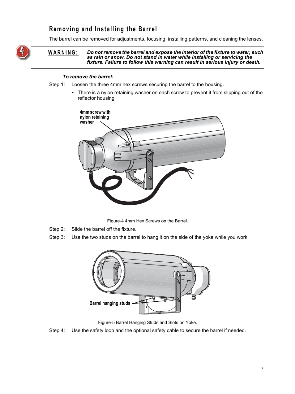 Removing and installing the barrel | ETC Source Four XT HID Zoom User Manual User Manual | Page 9 / 20