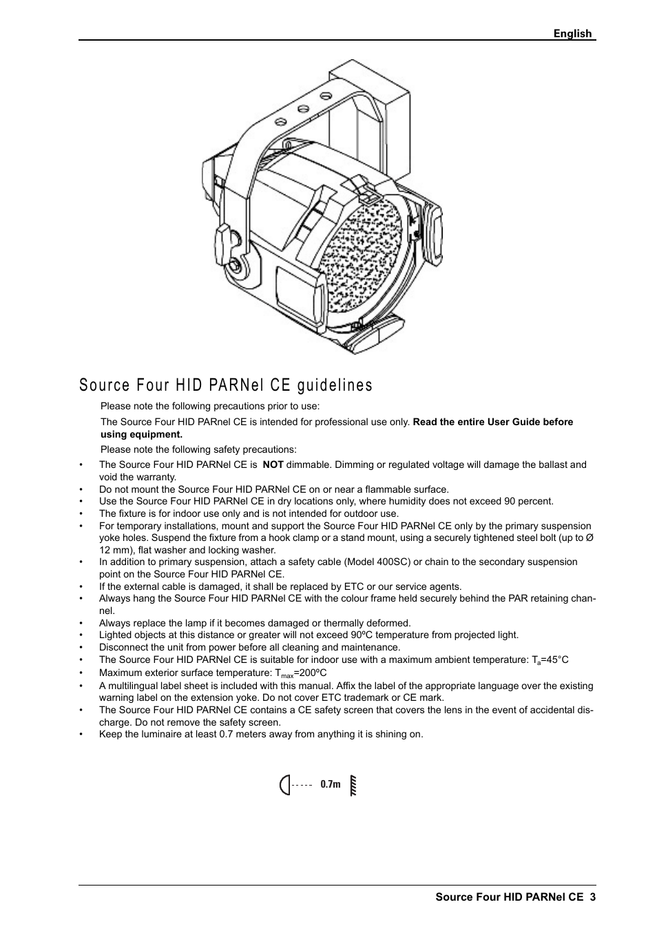 Source four hid parnel ce guidelines | ETC Source Four CE HID PARNel User Manual | Page 3 / 12