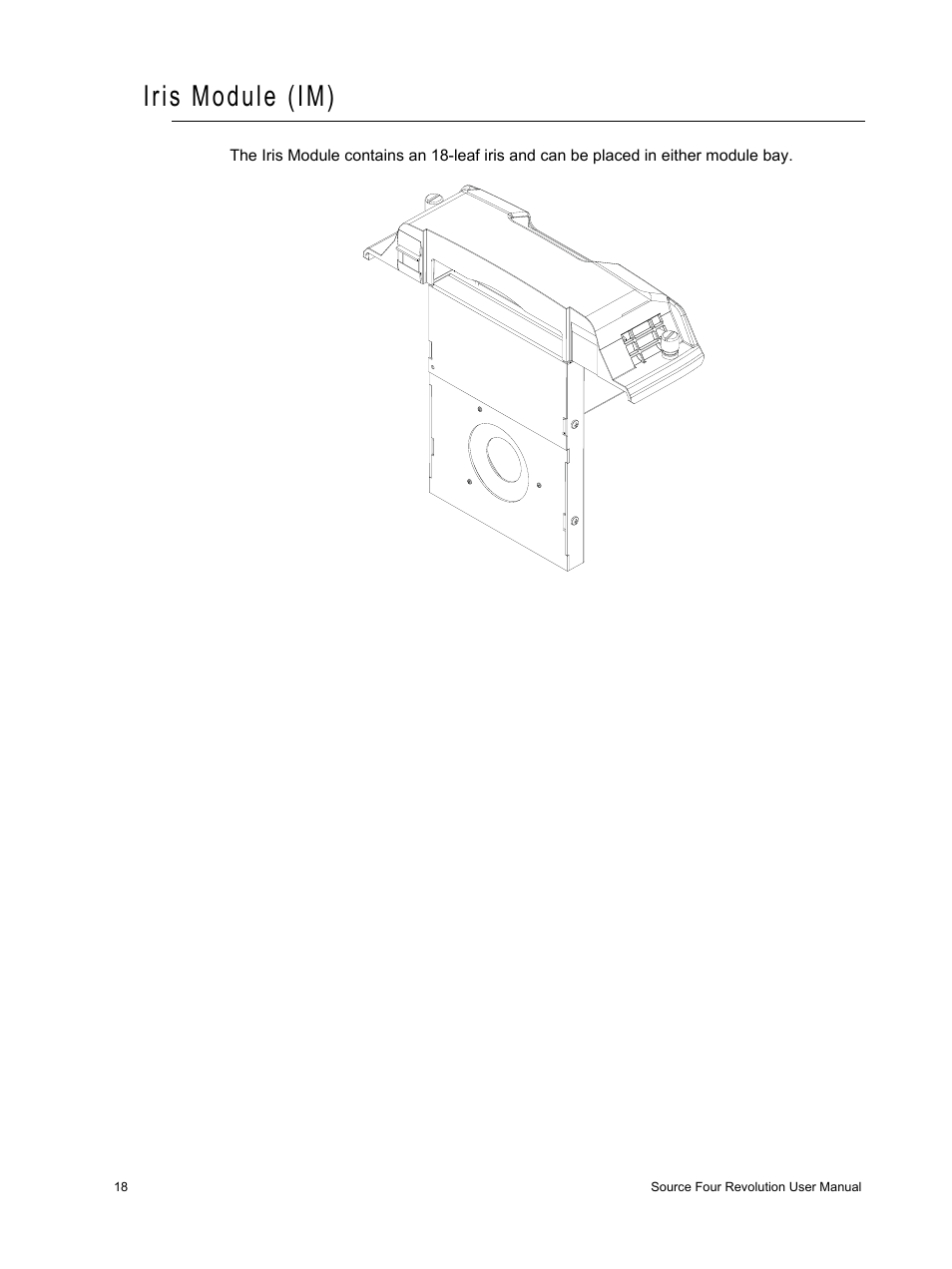 Iris module (im) | ETC Source Four Revolution with Wybron User Manual | Page 22 / 52