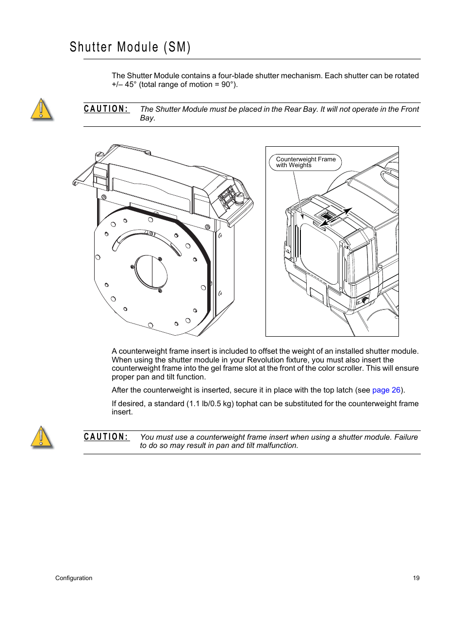 Shutter module (sm) | ETC Source Four Revolution with Wybron User Manual | Page 23 / 52