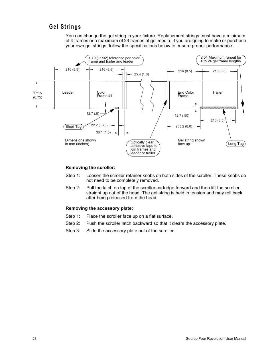 Gel strings | ETC Source Four Revolution with Wybron User Manual | Page 32 / 52