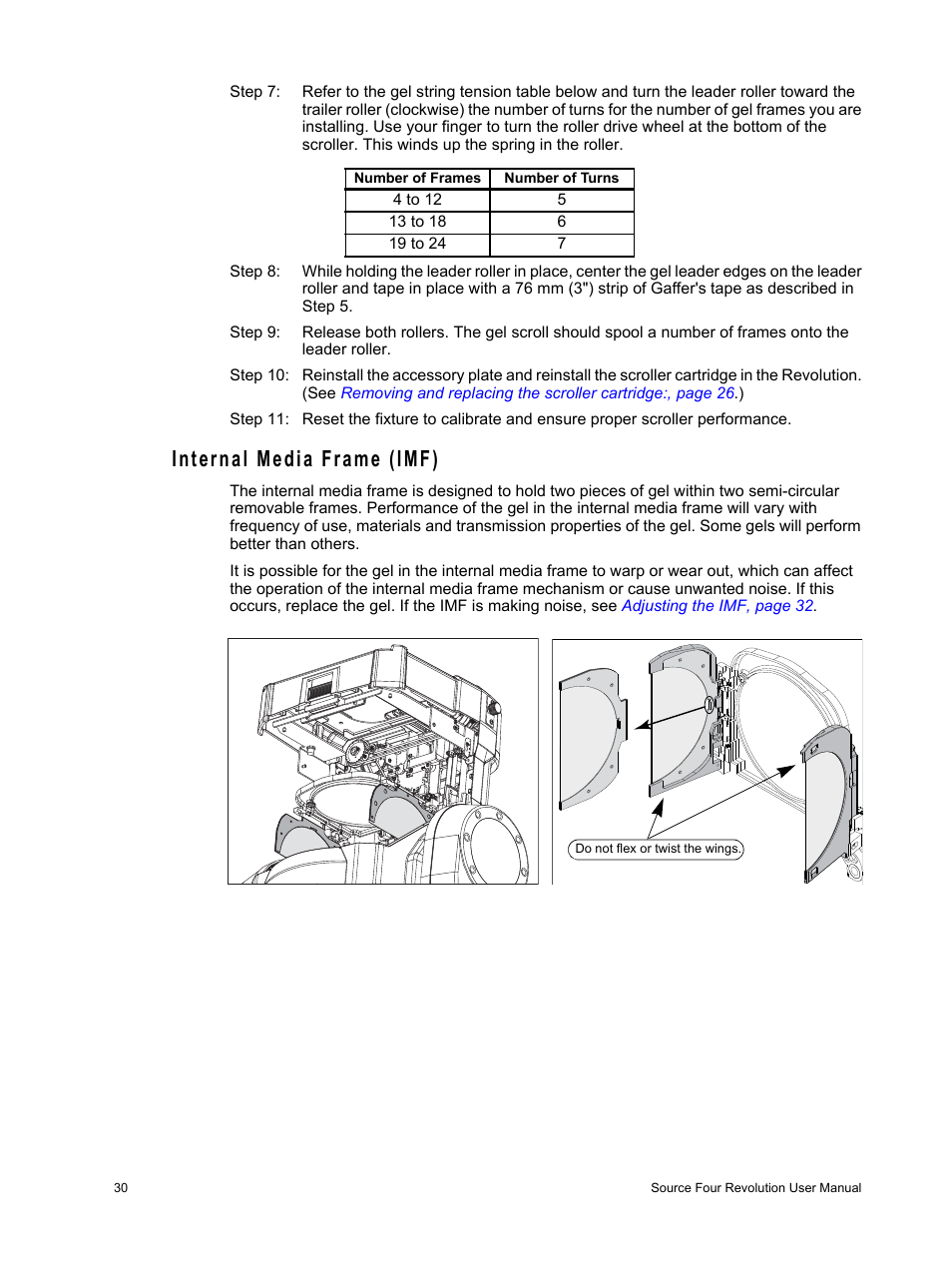 Internal media frame (imf), Internal media | ETC Source Four Revolution with Wybron User Manual | Page 34 / 52