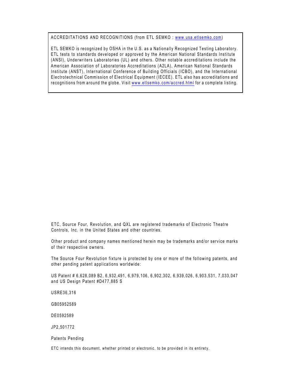 ETC Source Four Revolution User Manual | Page 2 / 48