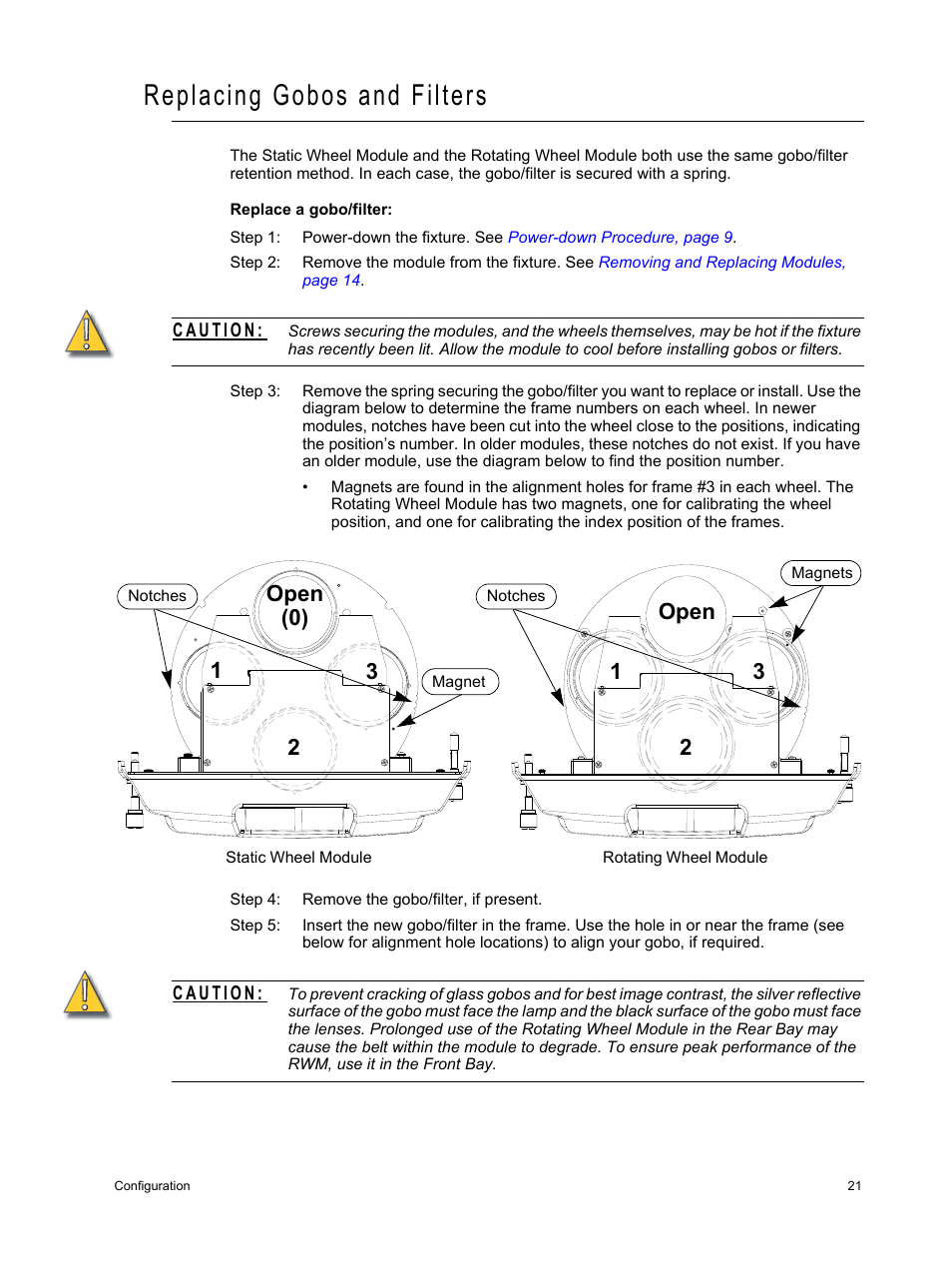 Replacing gobos and filters | ETC Source Four Revolution User Manual | Page 25 / 48