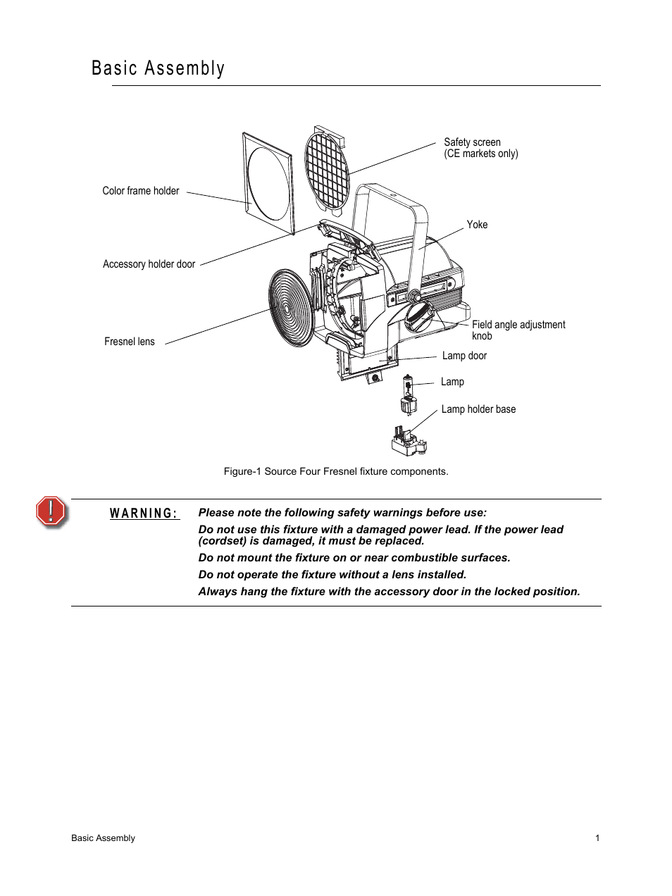 Basic assembly | ETC Source Four Fresnel User Manual | Page 5 / 16