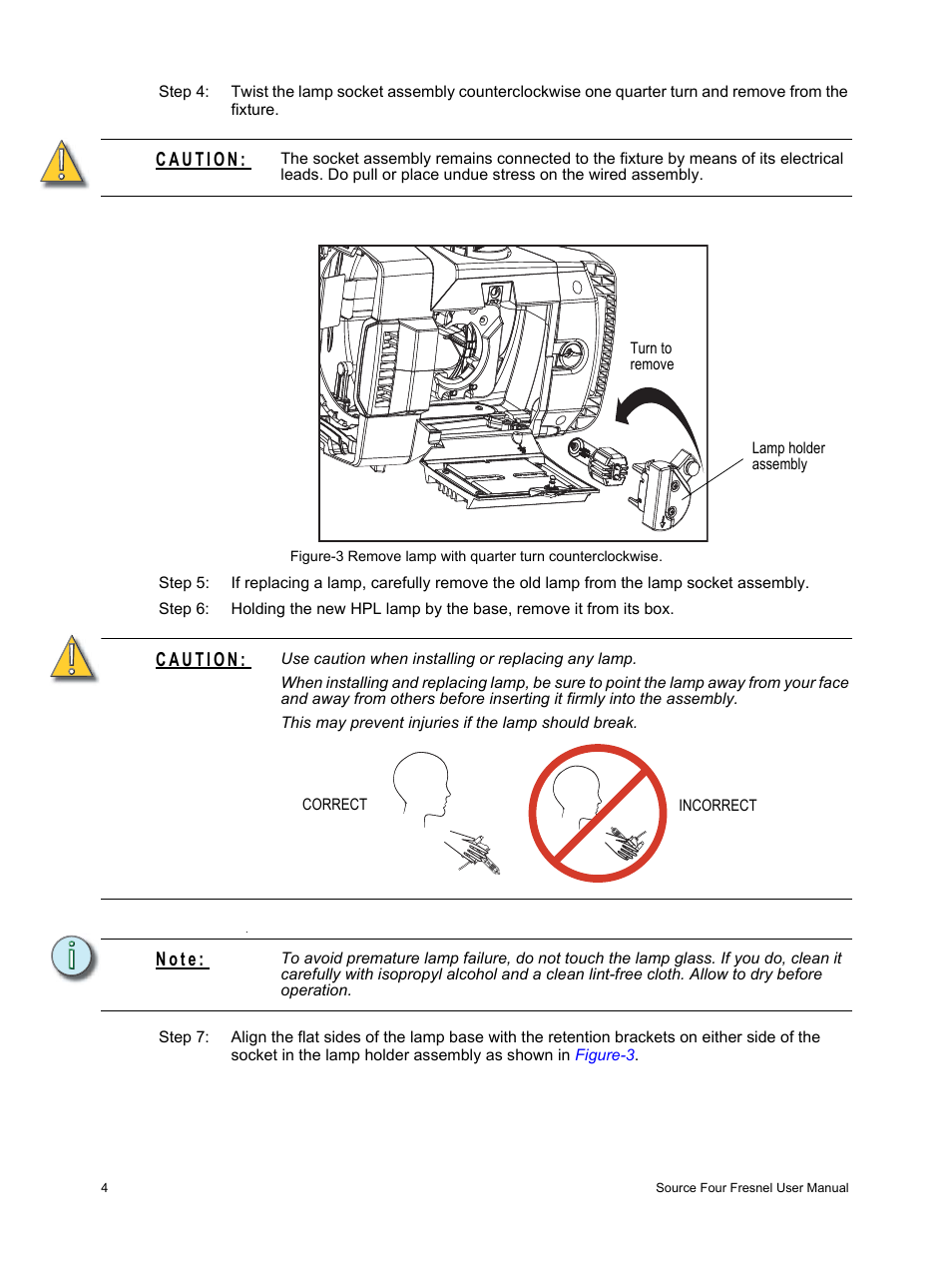 N o t e | ETC Source Four Fresnel User Manual | Page 8 / 16