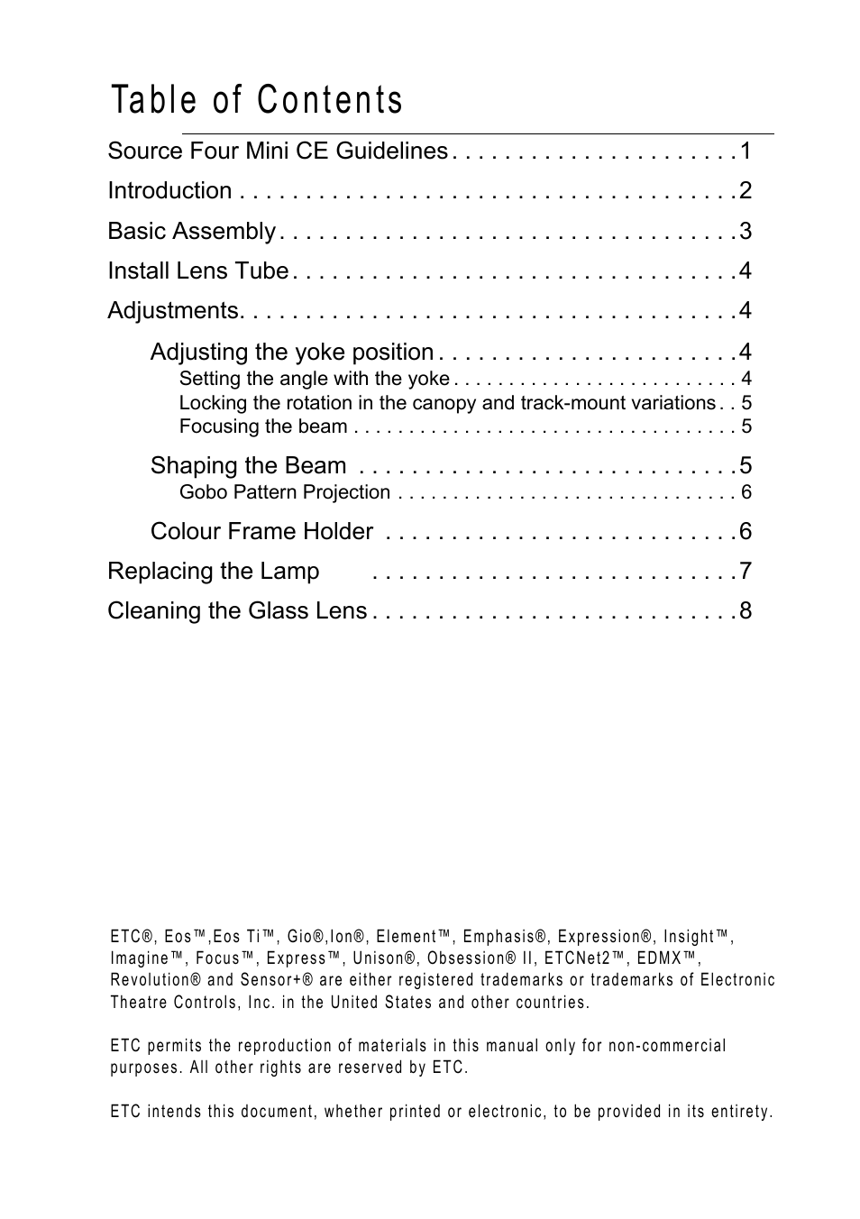 ETC Source Four CE Mini User Manual | Page 2 / 12