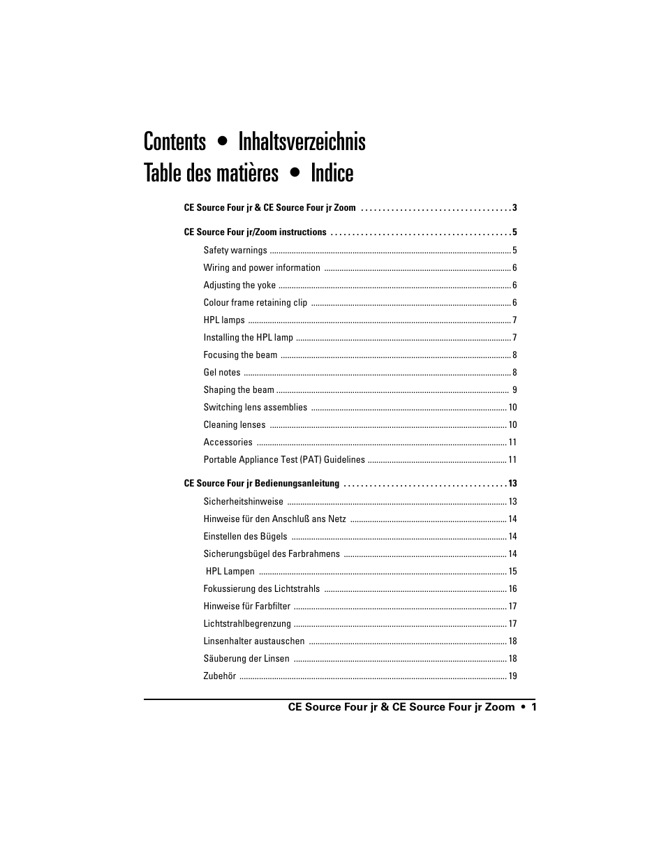 ETC Source Four CE jr and jr Zoom User Manual User Manual | Page 3 / 40