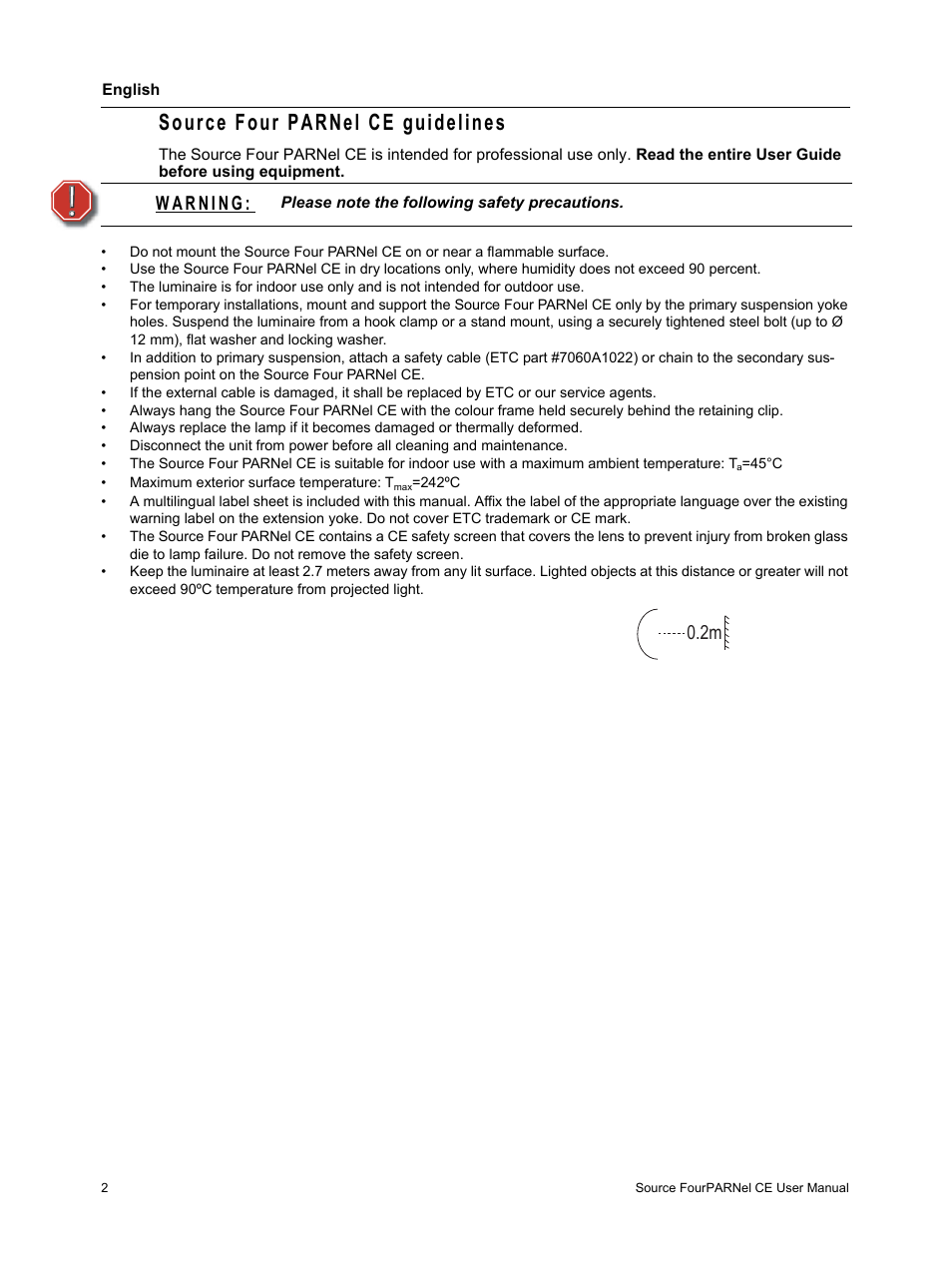 Source four parnel ce guidelines | ETC Source Four PARNel CE User Manual | Page 4 / 12