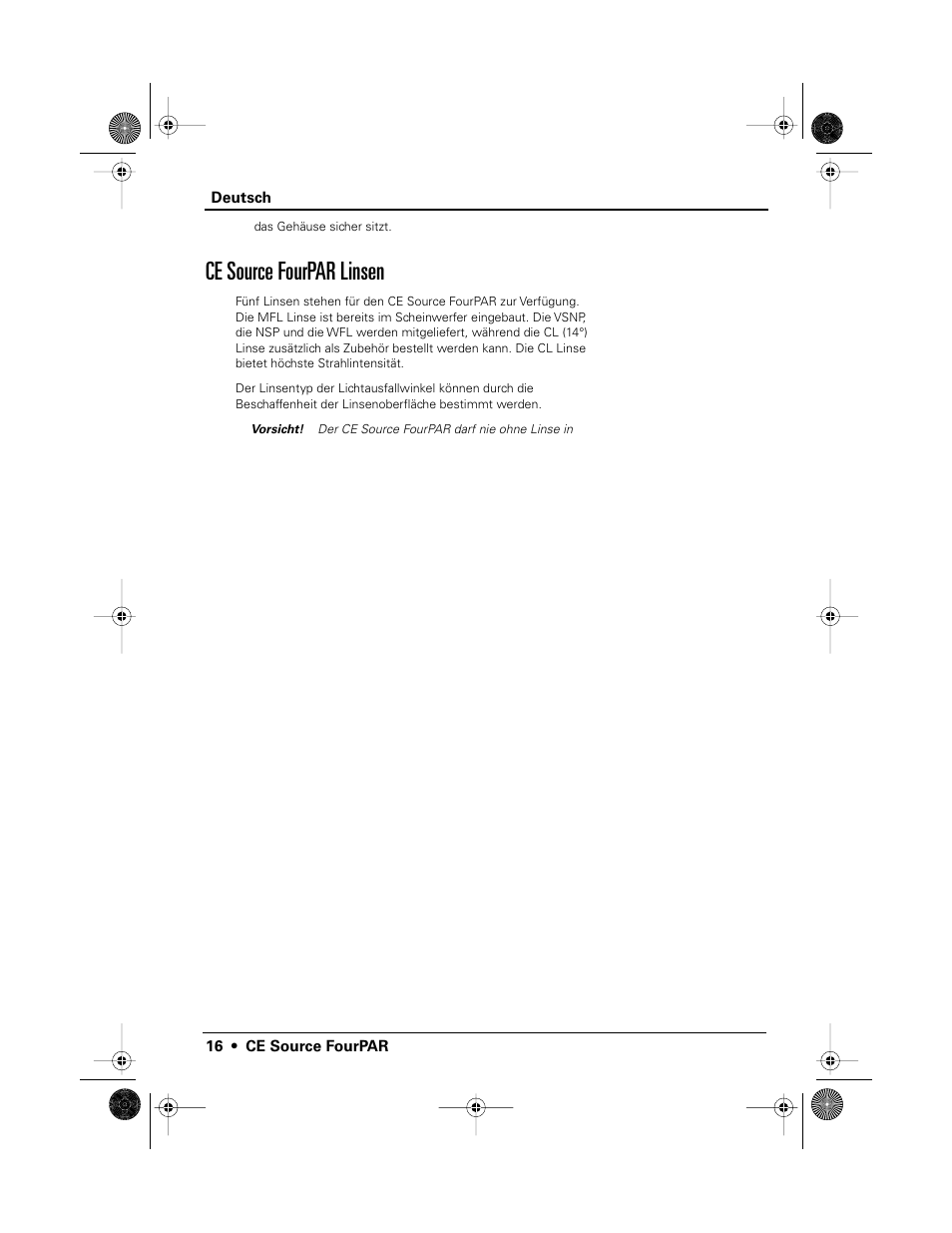 Ce source fourpar linsen | ETC Source Four CE PAR EA and MCM User Manual | Page 18 / 40