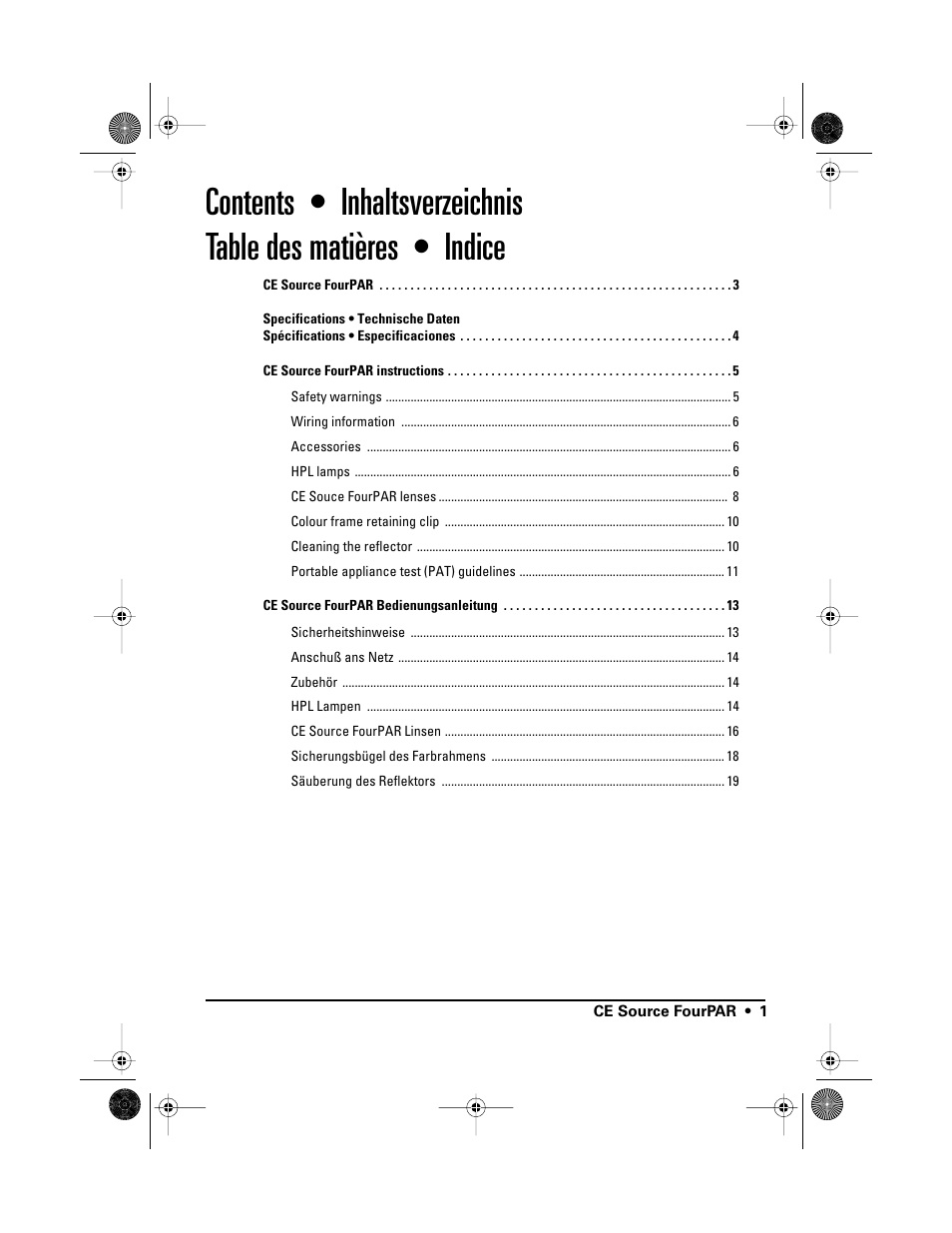 ETC Source Four CE PAR EA and MCM User Manual | Page 3 / 40