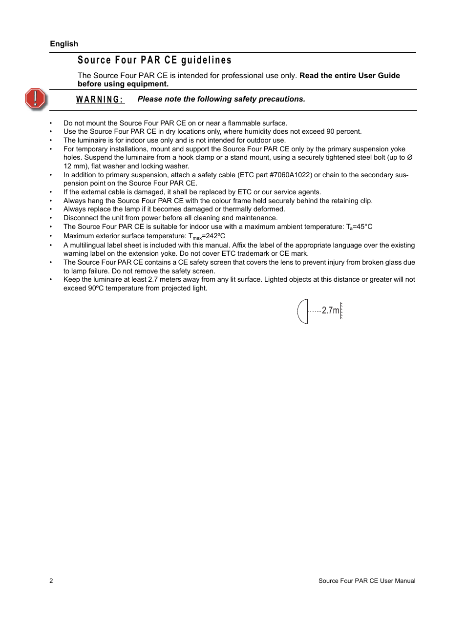 Source four par ce guidelines | ETC Source Four PAR CE User Manual | Page 4 / 12