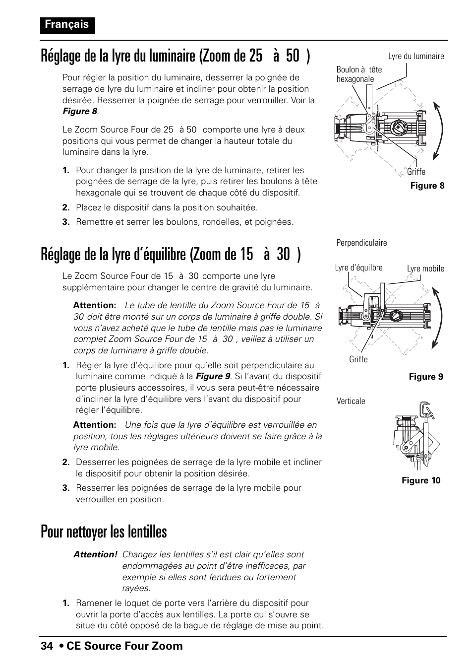 Pour nettoyer les lentilles | ETC Source Four CE Zoom User Manual | Page 36 / 52
