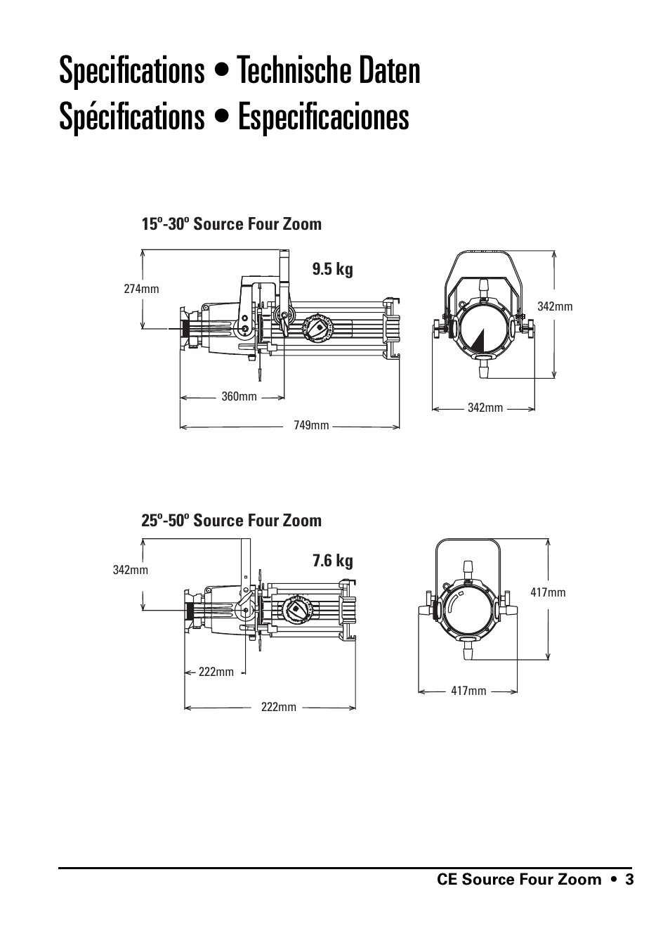 ETC Source Four CE Zoom User Manual | Page 5 / 52