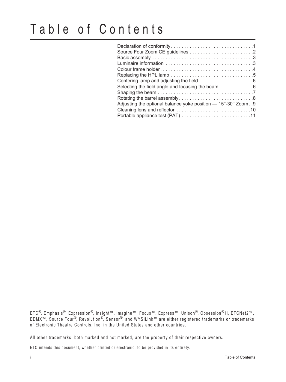 ETC Source Four CE Zoom User Manual | Page 2 / 16