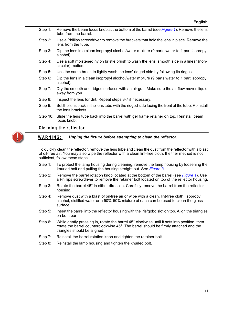 Cleaning the reflector | ETC Source Four CE User Manual | Page 13 / 16