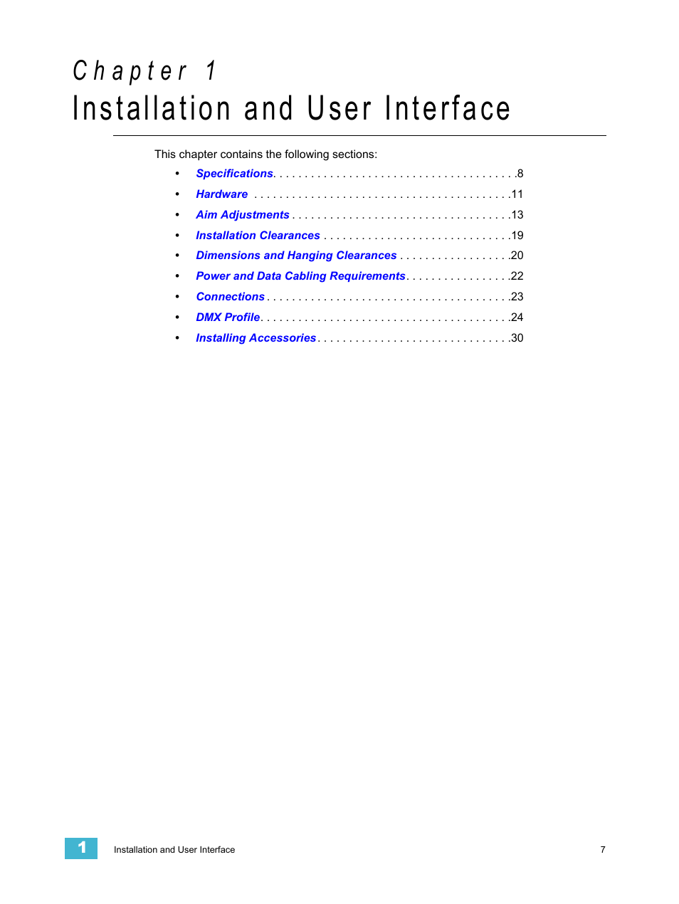 Installation and user interface, C h a p t e r 1 | ETC Source Four LED v1.6.0 User Manual User Manual | Page 13 / 100