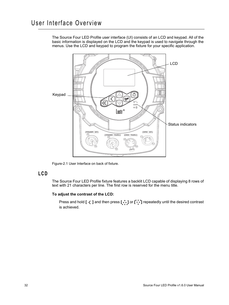 User interface overview | ETC Source Four LED v1.6.0 User Manual User Manual | Page 38 / 100