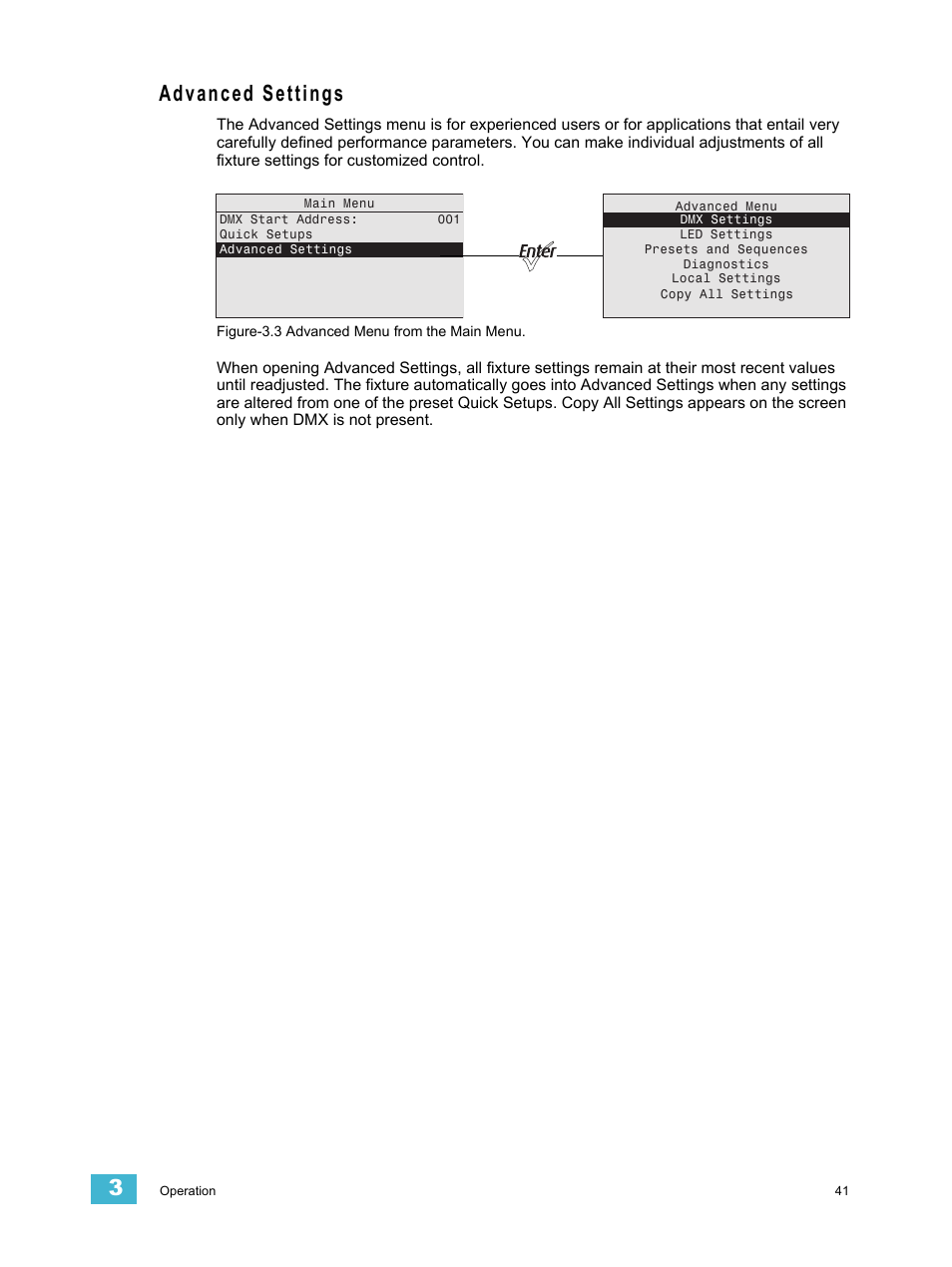 Advanced settings | ETC Source Four LED v1.6.0 User Manual User Manual | Page 47 / 100