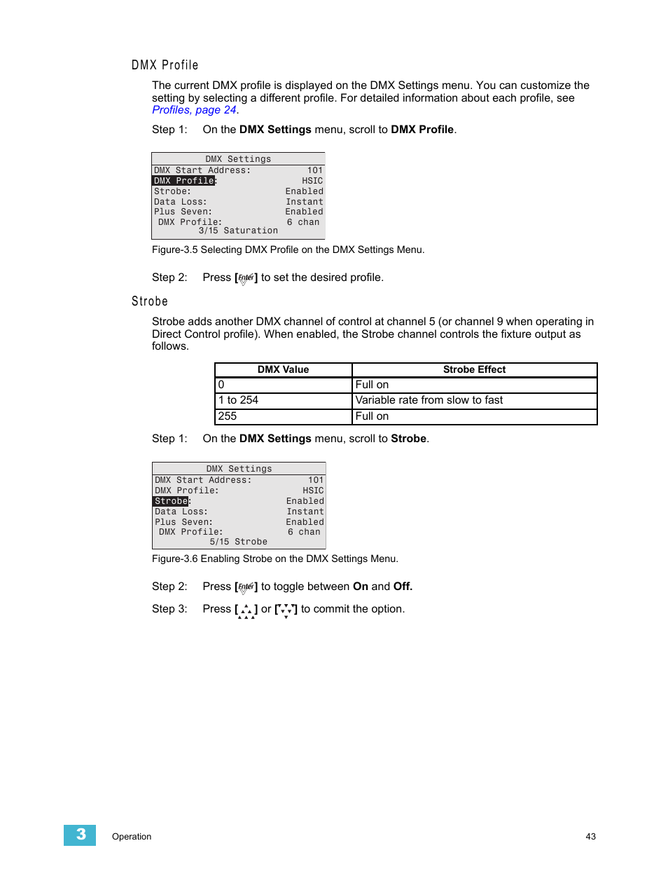 Dmx profile, Strobe | ETC Source Four LED v1.6.0 User Manual User Manual | Page 49 / 100