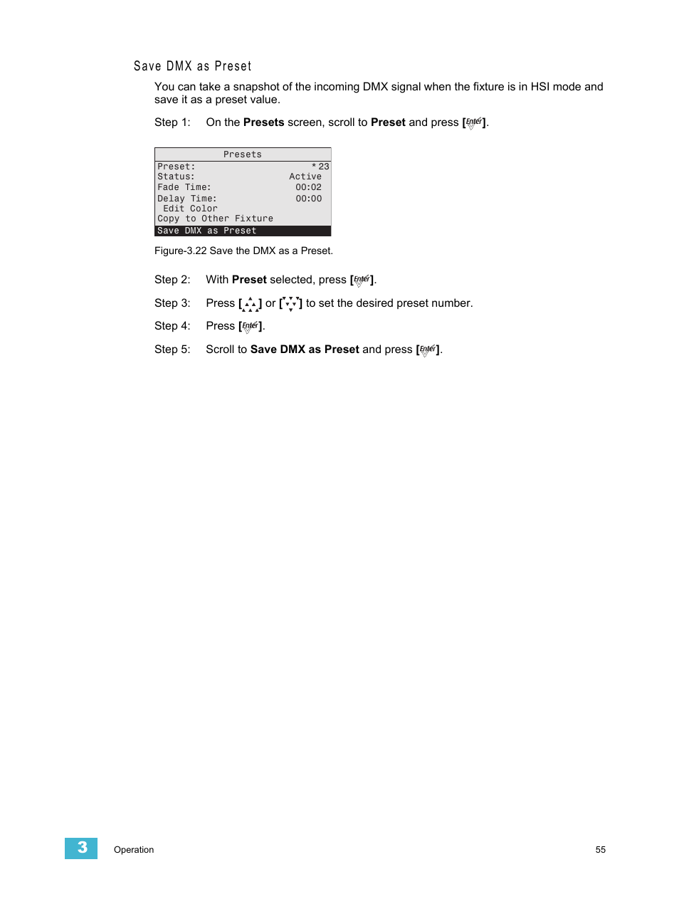 Save dmx as preset | ETC Source Four LED v1.6.0 User Manual User Manual | Page 61 / 100