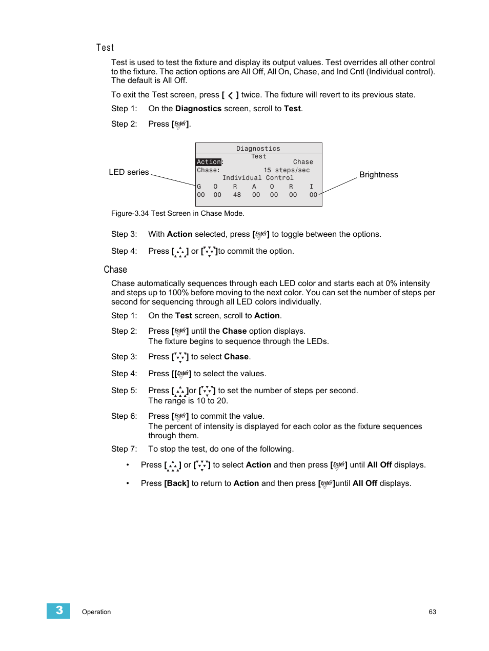Test, Chase | ETC Source Four LED v1.6.0 User Manual User Manual | Page 69 / 100