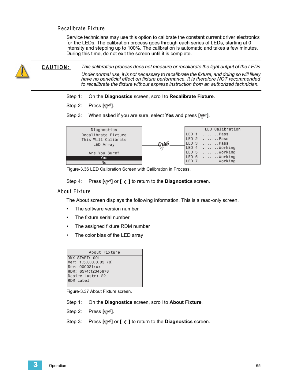 Recalibrate fixture, About fixture | ETC Source Four LED v1.6.0 User Manual User Manual | Page 71 / 100