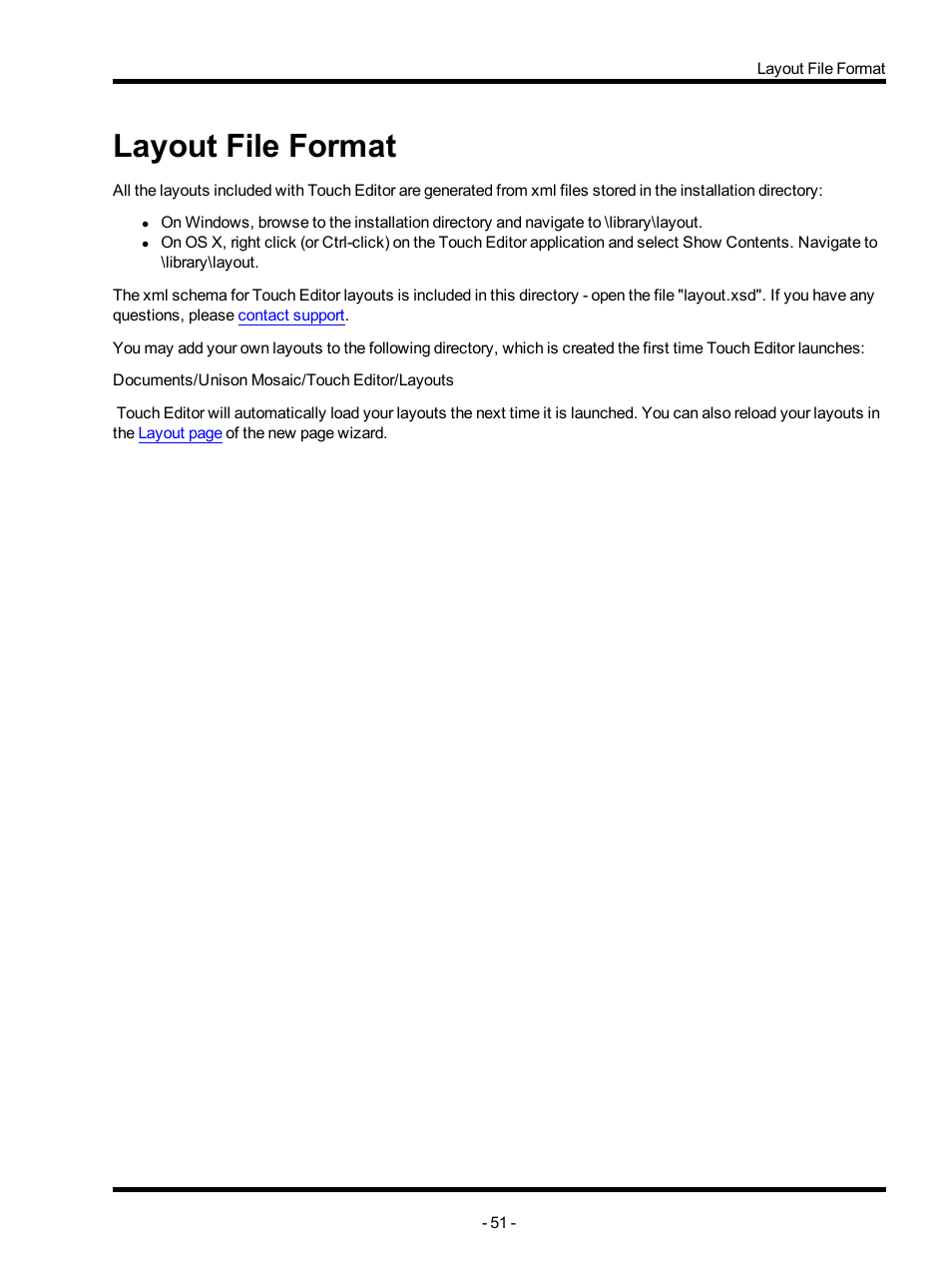 Layout file format, Xml file format | ETC Unison Mosaic TouchEditor v1.0 User Manual | Page 51 / 52