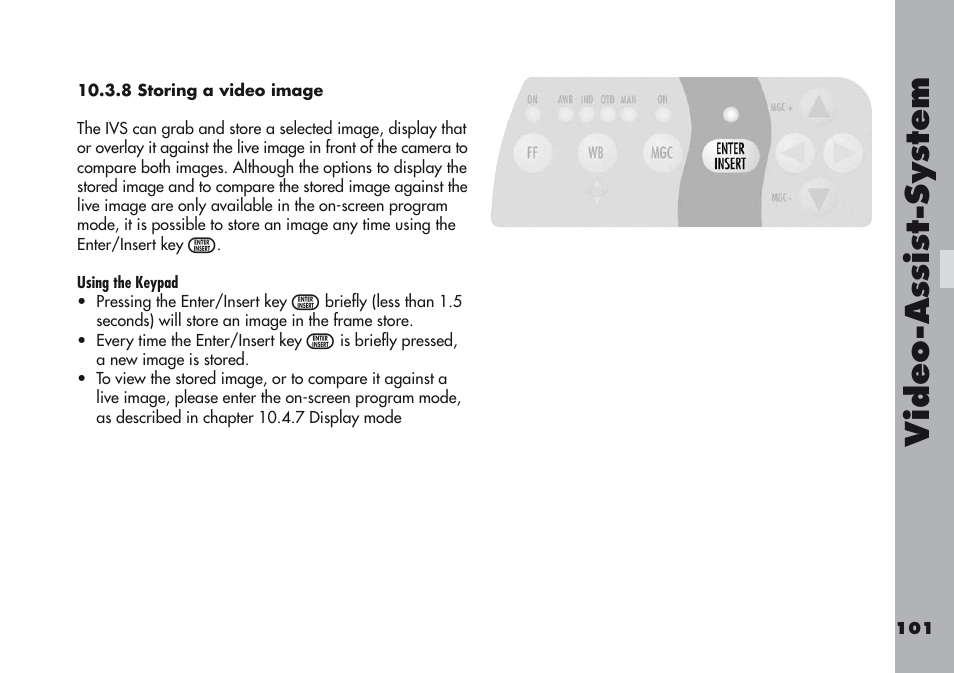 8 storing a video image, Video-a ss is t-sy stem | ARRI ARRIFLEX 416 User Manual | Page 101 / 240