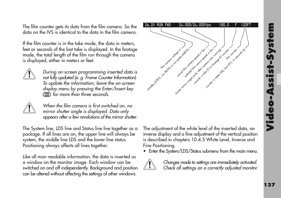 Video-a ss is t-sy stem | ARRI ARRIFLEX 416 User Manual | Page 137 / 240