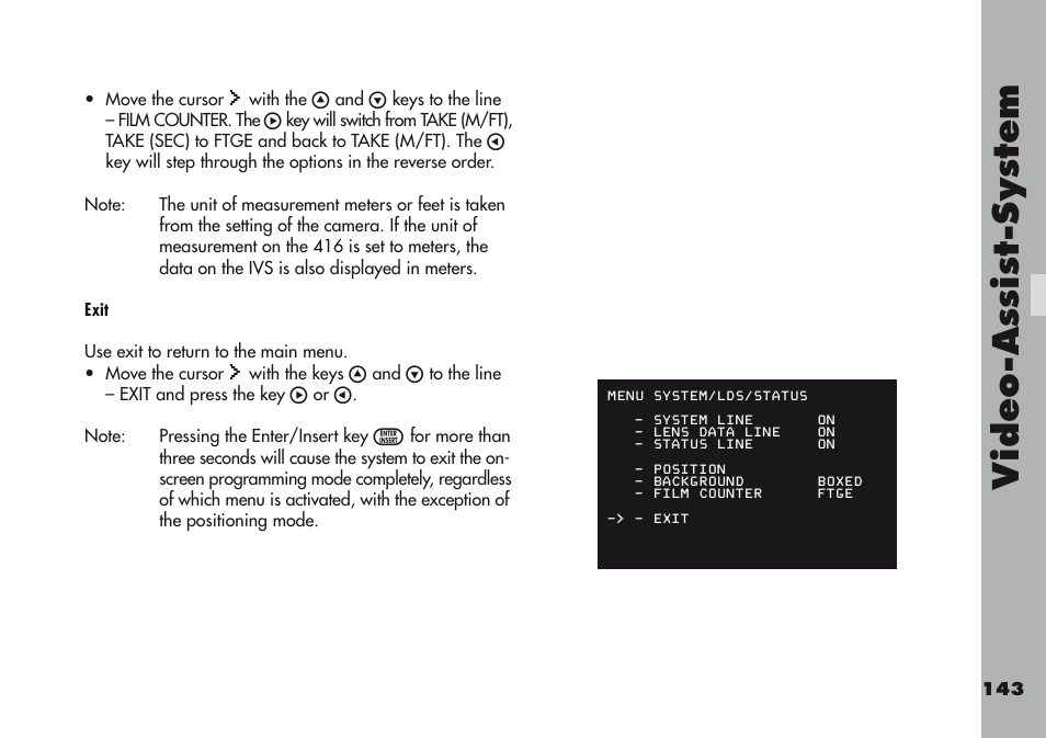 Video-a ss is t-sy stem | ARRI ARRIFLEX 416 User Manual | Page 143 / 240