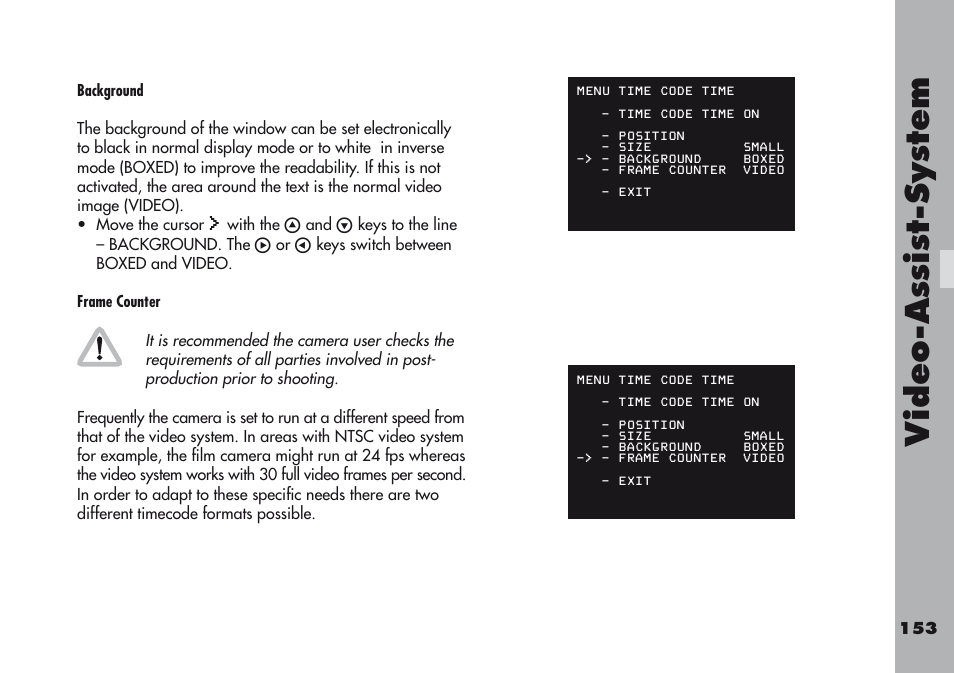 Video-a ss is t-sy stem | ARRI ARRIFLEX 416 User Manual | Page 153 / 240