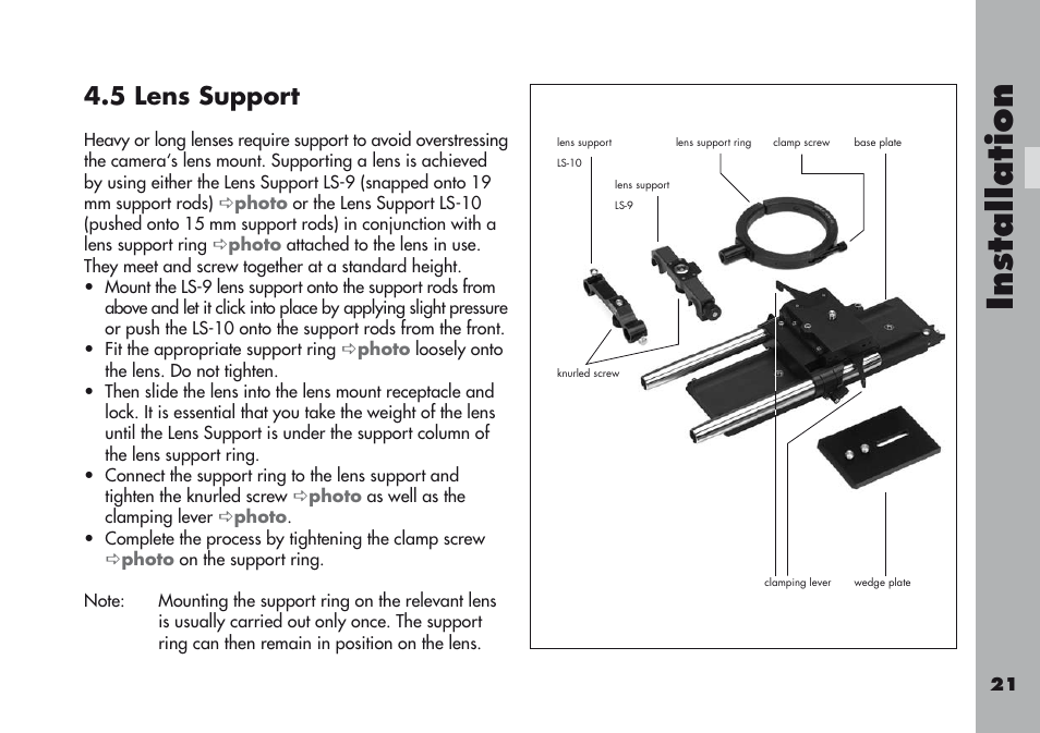 5 lens support | ARRI ARRIFLEX 416 User Manual | Page 21 / 240