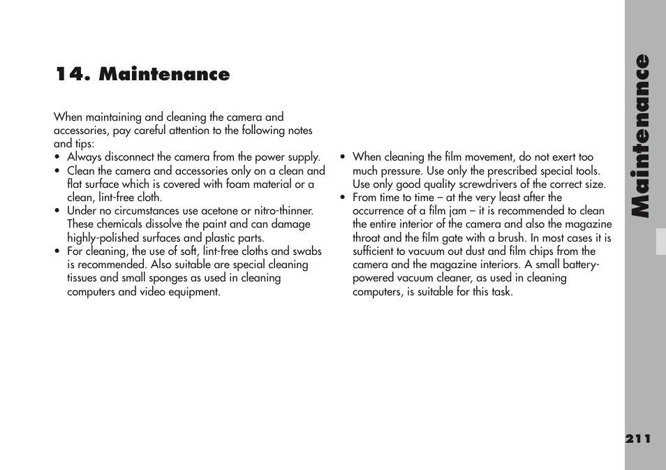 Maintenance, 1.maintenance | ARRI ARRIFLEX 416 User Manual | Page 211 / 240