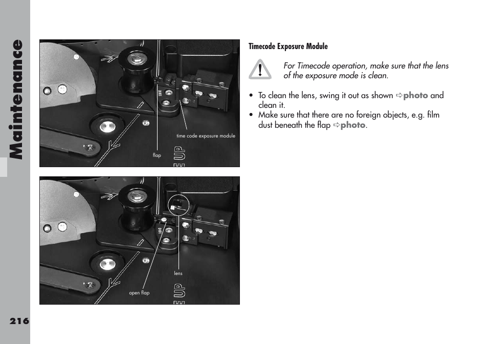 Maintenance | ARRI ARRIFLEX 416 User Manual | Page 216 / 240