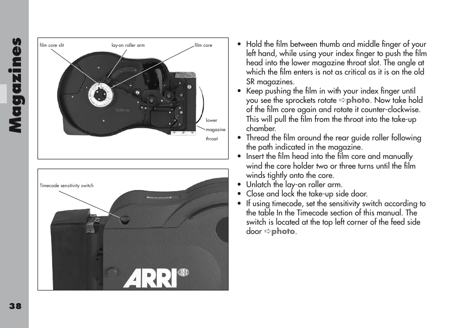 Magazine s | ARRI ARRIFLEX 416 User Manual | Page 38 / 240